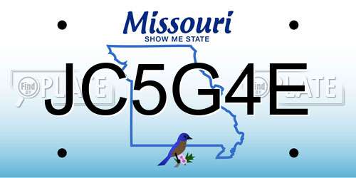 JC5G4E Missouri License Plate
