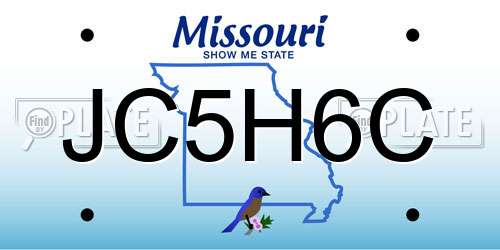 JC5H6C Missouri License Plate