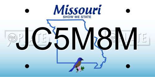 JC5M8M Missouri License Plate