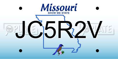 JC5R2V Missouri License Plate