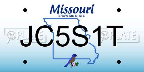 JC5S1T Missouri License Plate