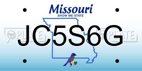 JC5S6G Missouri License Plate
