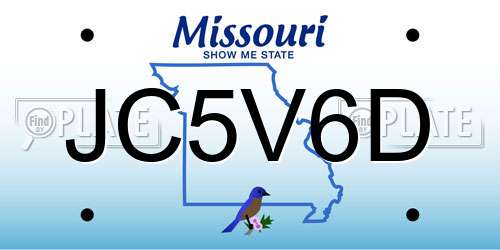 JC5V6D Missouri License Plate