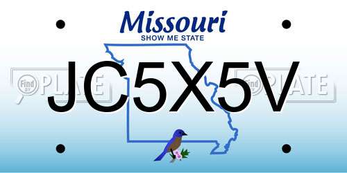 JC5X5V Missouri License Plate