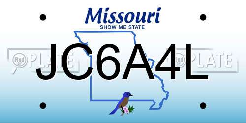 JC6A4L Missouri License Plate