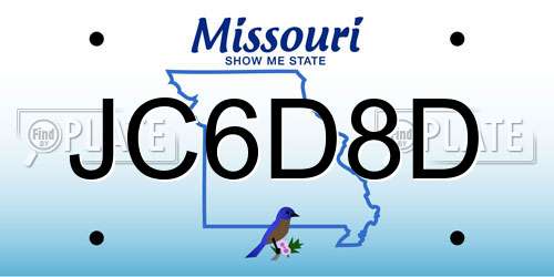 JC6D8D Missouri License Plate