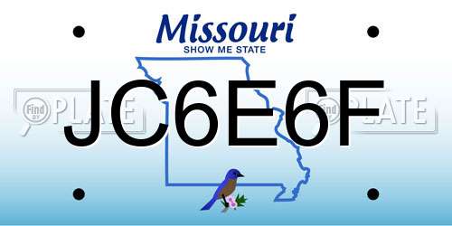 JC6E6F Missouri License Plate