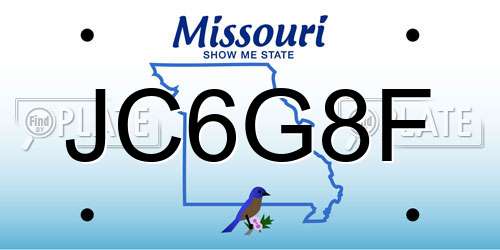 JC6G8F Missouri License Plate
