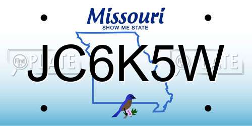 JC6K5W Missouri License Plate