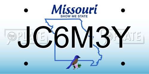 JC6M3Y Missouri License Plate