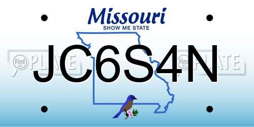 JC6S4N Missouri License Plate