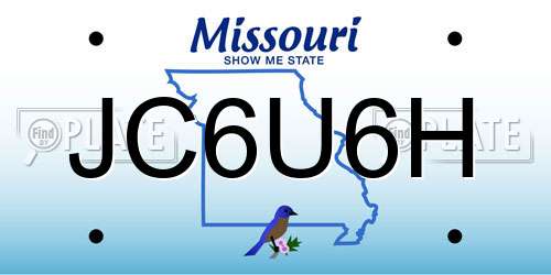 JC6U6H Missouri License Plate