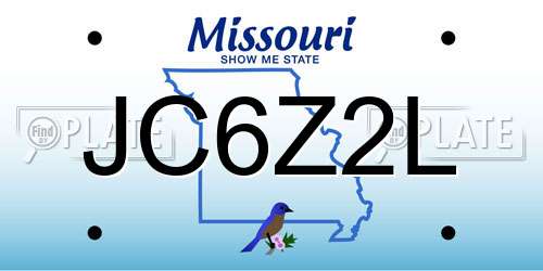 JC6Z2L Missouri License Plate