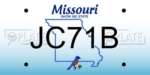 JC71B Missouri License Plate