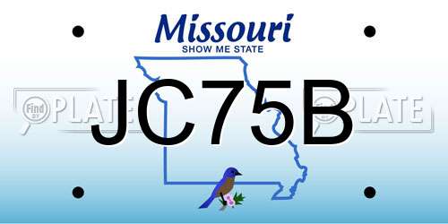 JC75B Missouri License Plate