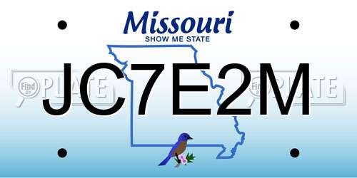 JC7E2M Missouri License Plate