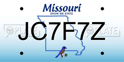 JC7F7Z Missouri License Plate