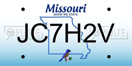 JC7H2V Missouri License Plate