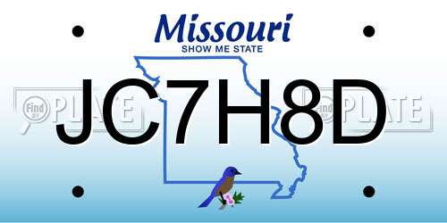 JC7H8D Missouri License Plate