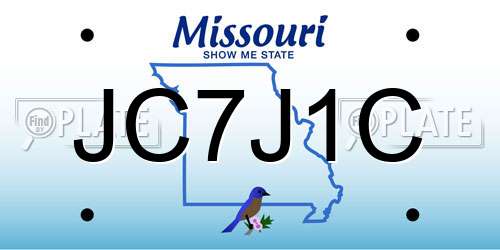 JC7J1C Missouri License Plate