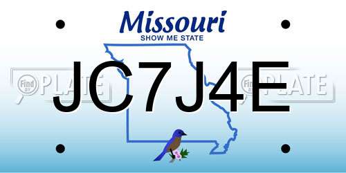 JC7J4E Missouri License Plate