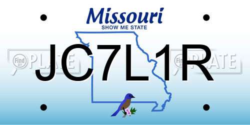 JC7L1R Missouri License Plate