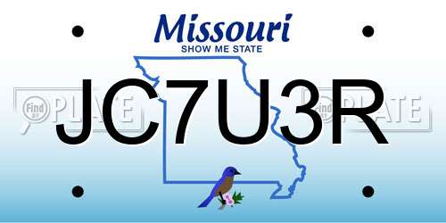 JC7U3R Missouri License Plate