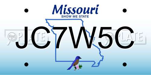 JC7W5C Missouri License Plate
