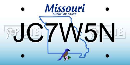 JC7W5N Missouri License Plate