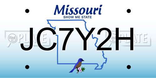 JC7Y2H Missouri License Plate