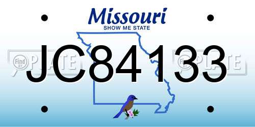 JC84133 Missouri License Plate