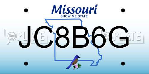JC8B6G Missouri License Plate