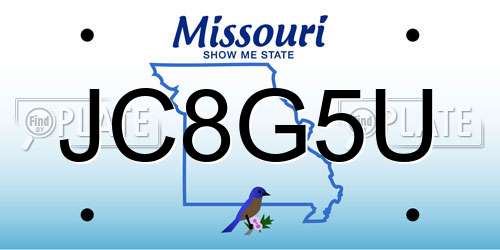 JC8G5U Missouri License Plate
