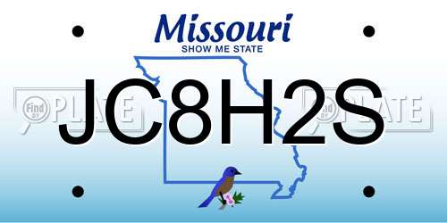 JC8H2S Missouri License Plate