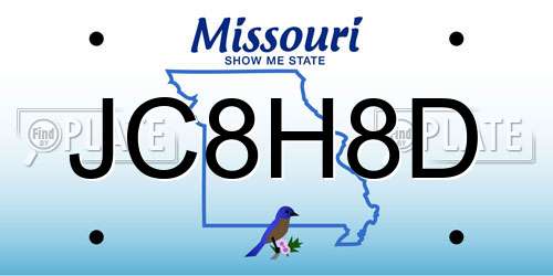 JC8H8D Missouri License Plate