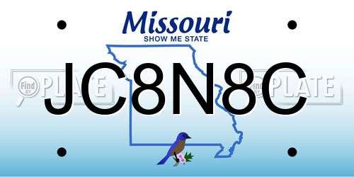 JC8N8C Missouri License Plate