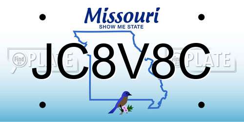 JC8V8C Missouri License Plate