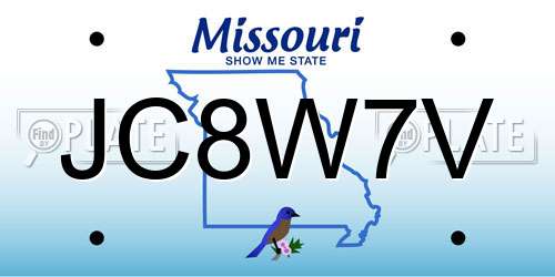 JC8W7V Missouri License Plate