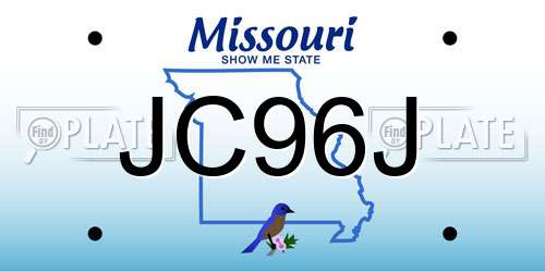 JC96J Missouri License Plate