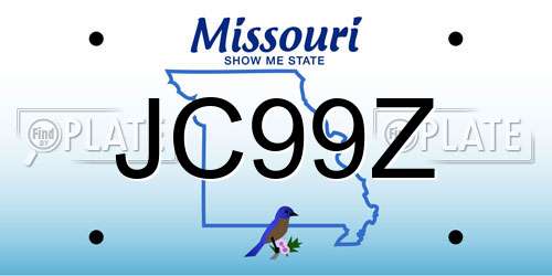 JC99Z Missouri License Plate