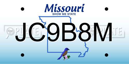 JC9B8M Missouri License Plate