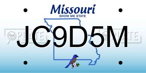 JC9D5M Missouri License Plate