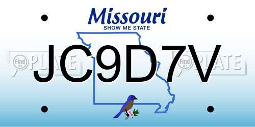 JC9D7V Missouri License Plate