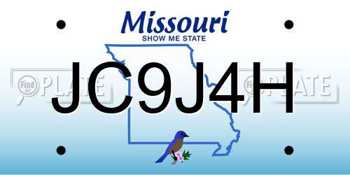 JC9J4H Missouri License Plate