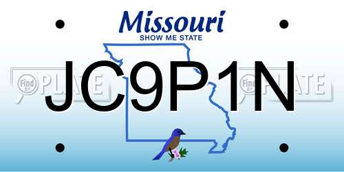 JC9P1N Missouri License Plate