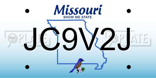 JC9V2J Missouri License Plate