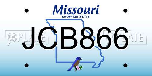 JCB866 Missouri License Plate