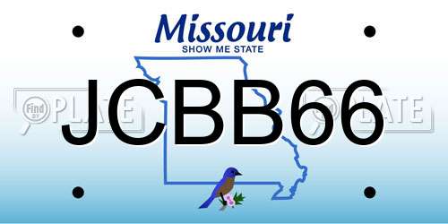 JCBB66 Missouri License Plate