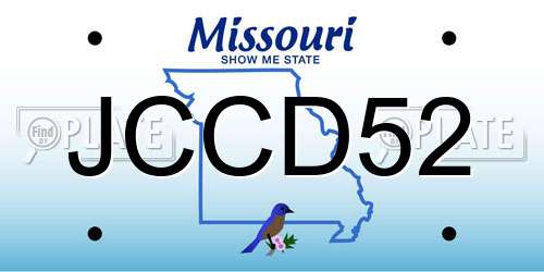 JCCD52 Missouri License Plate