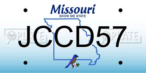 JCCD57 Missouri License Plate
